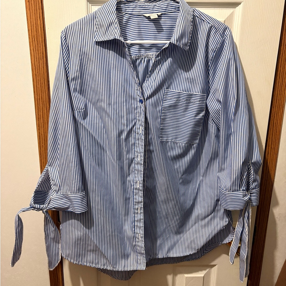 Blue Striped Women's Boat Shirt